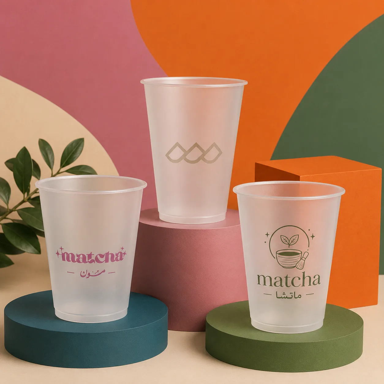 Frosted Flat Plastic Cups