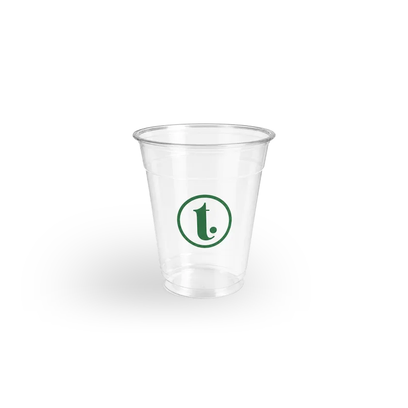 8oz Flat Plastic Cup with Lids